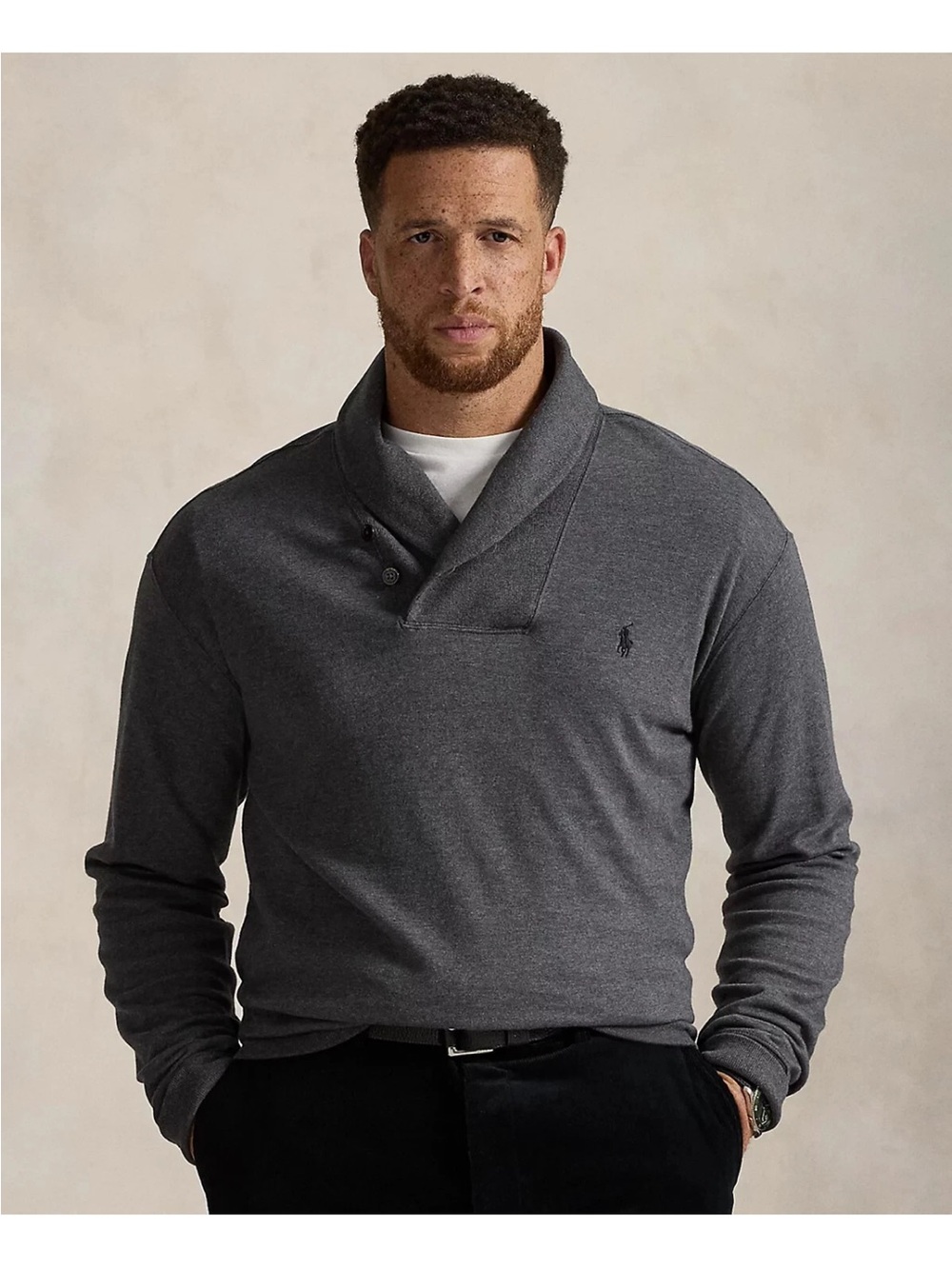 Polo Ralph Lauren Luxury Jersey Shawl-Collar Pullover